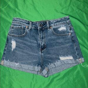 Pacsun 100% Cotton Distressed Denim Blue Women's Shorts size 25